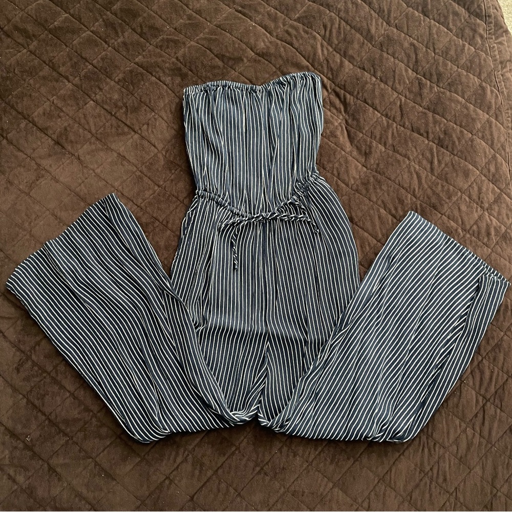 Abercrombie strapless striped romper